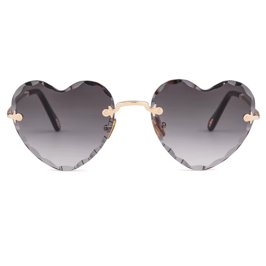 Front view of Élan women’s sunglasses in Black frame with Black Gradient lenses, on white background — metal frame, polycarbonate lenses, 100% UV protection