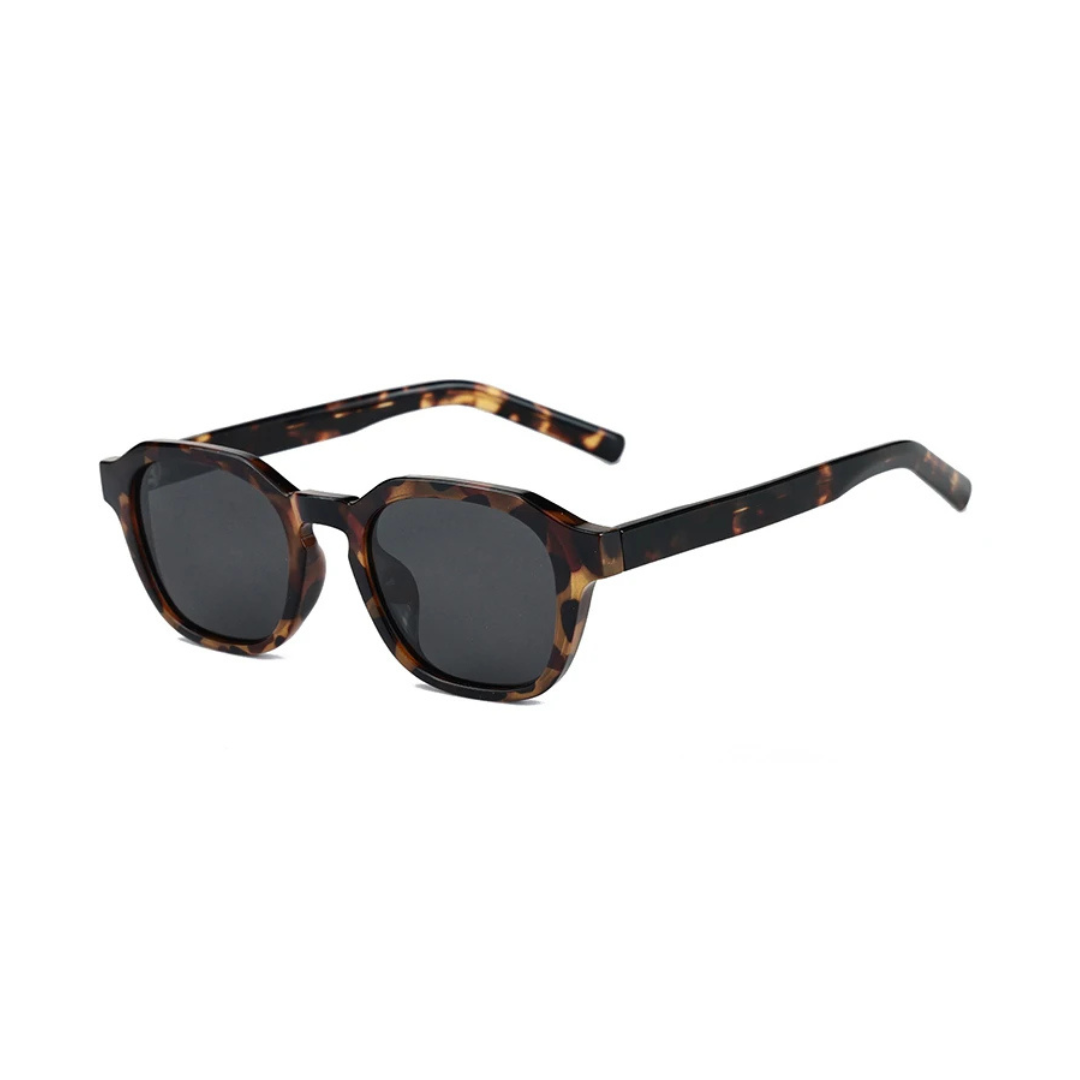 Mirage women’s square shades in Tortoise frame with Black lenses, right 3/4 angle on white background — acetate frame, TR90 lenses, 100% UV protection