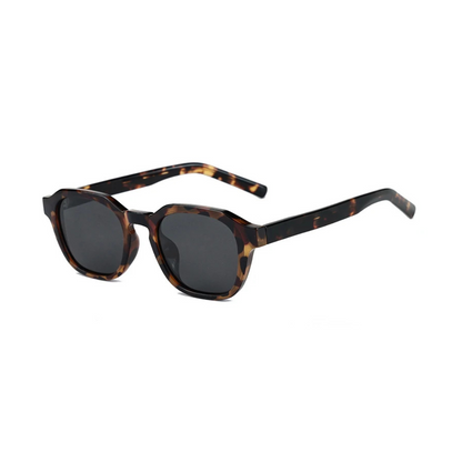 Mirage women’s square  shades in Tortoise frame with Black lenses, right 3/4 angle on white background — acetate frame, TR90 lenses, 100% UV protection