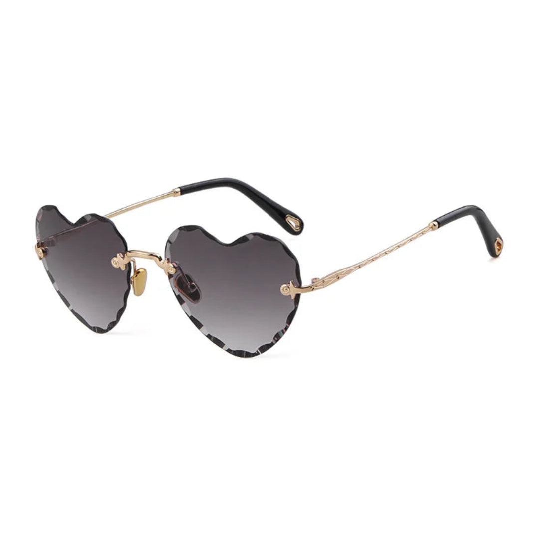Élan women’s shades in Black frame with Black Gradient lenses, right 3/4 angle on white background — metal frame, polycarbonate lenses, 100% UV protection